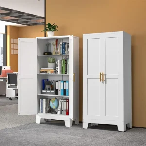 White Metal Storage Cabinet
